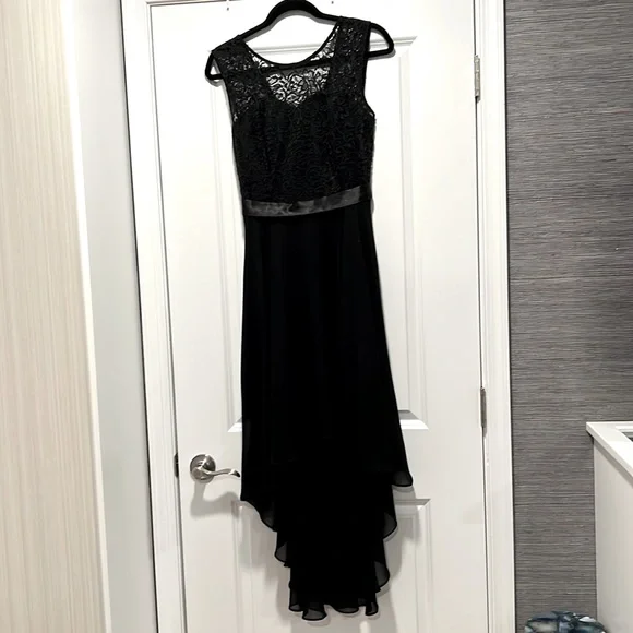 Floral Lace Chiffon Hi-Lo Swing Party Dress - Picture 3 of 4